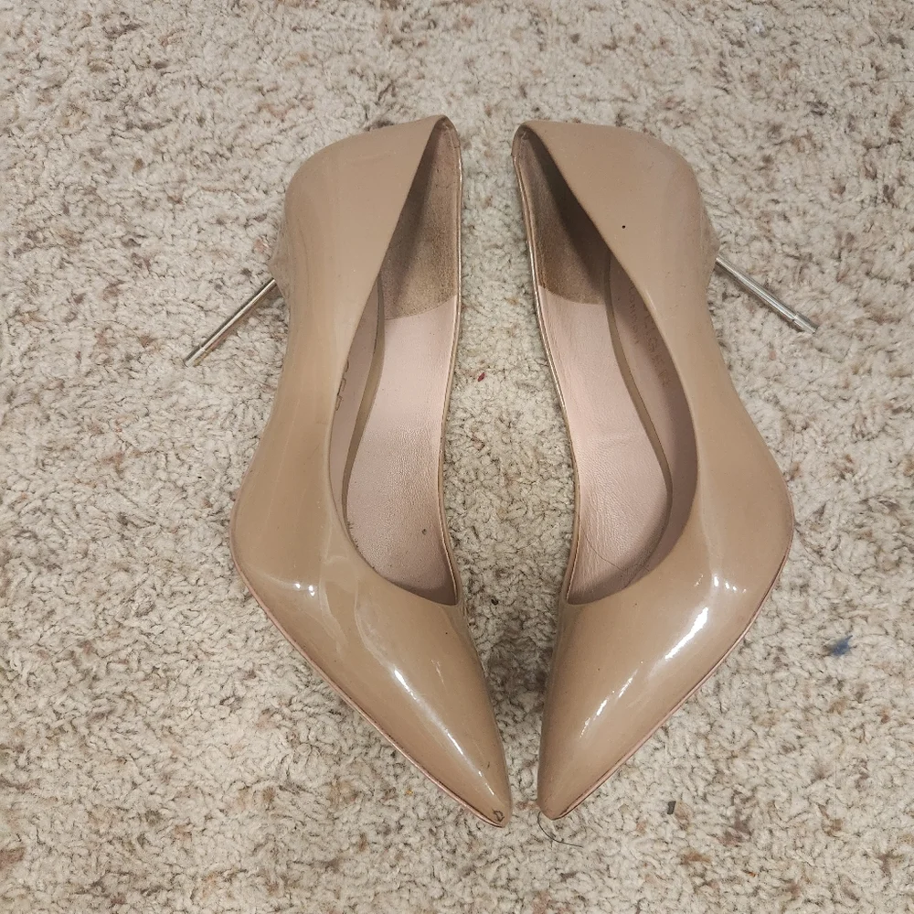 Kurt Geiger London Britton Nude Patent Leather Heels Women's Size 38.5 E…